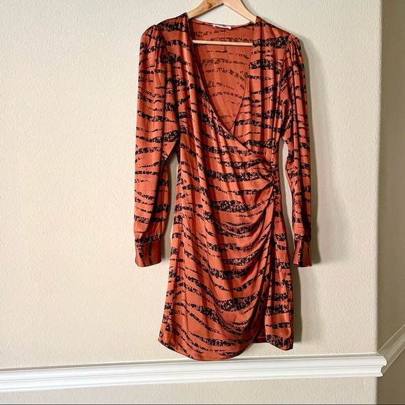 Anine Bing Penelope Dress Zebra Print Silk Wrap Dress ASO TV Animal Print Luxury - Picture 6 of 14